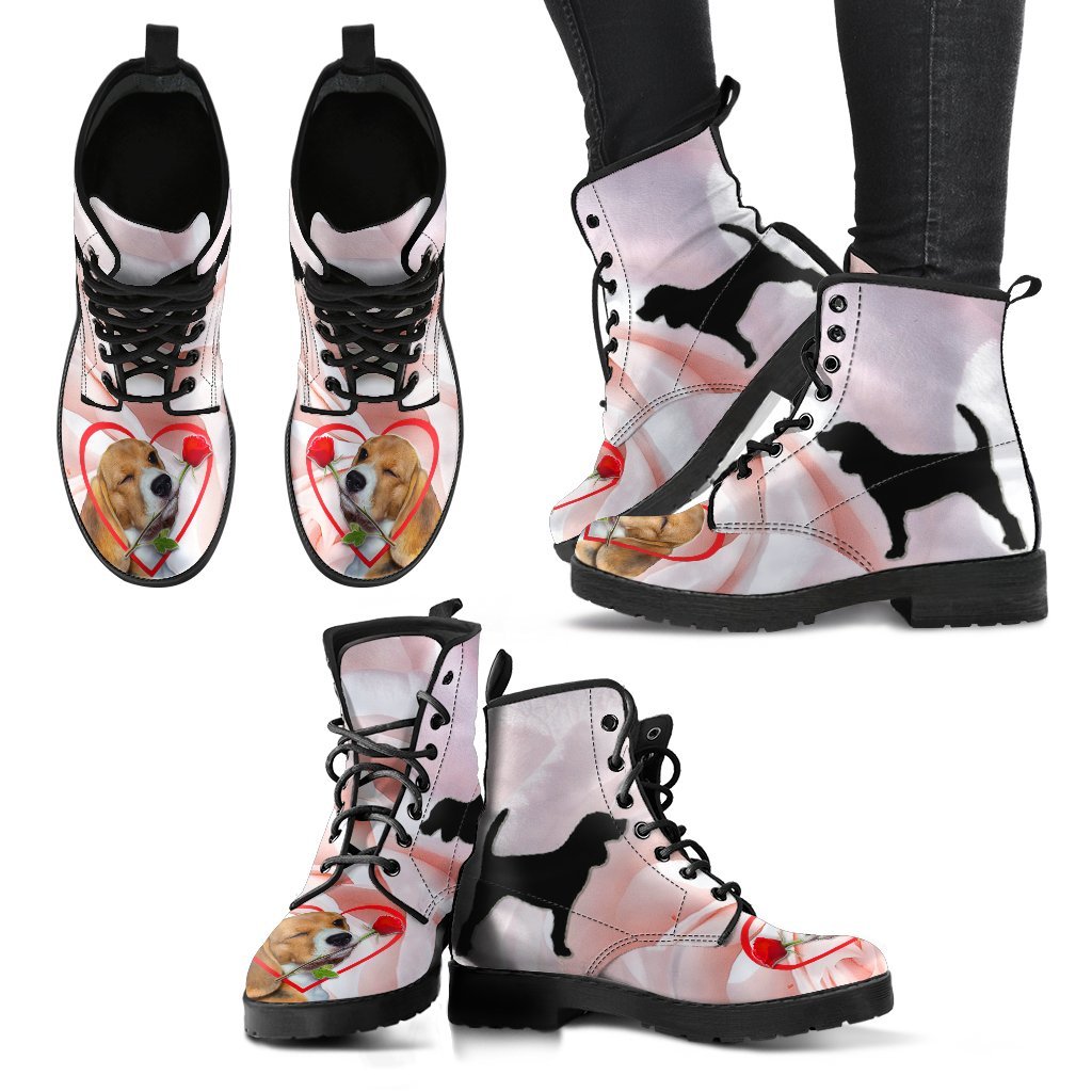Valentine's Day Special-Beagle With Red Rose Boots For Women-Free Shipping - Deruj.com