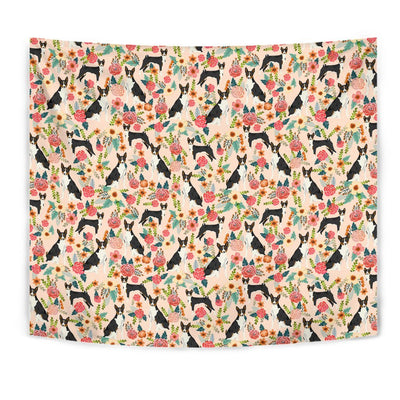 Basenji Dog Floral Print Tapestry-Free Shipping - Deruj.com