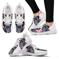 Amazing Customized Dog Print Running Shoes For Women-Express Shipping- Designed By Maria Chambers - Deruj.com