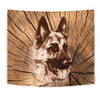 German Shepherd On Wooden Print Tapestry-Free Shipping - Deruj.com