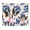 Boston Terrier On Floral Print Tapestry-Free Shipping - Deruj.com