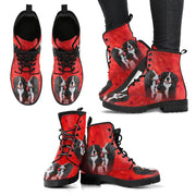 Valentine's Day Special-Bernese Mountain Dog Red Print Boots For Women-Free Shipping - Deruj.com