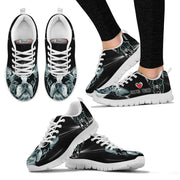 Boston Terrier Black Print Running Shoes For Women- Free Shipping - Deruj.com