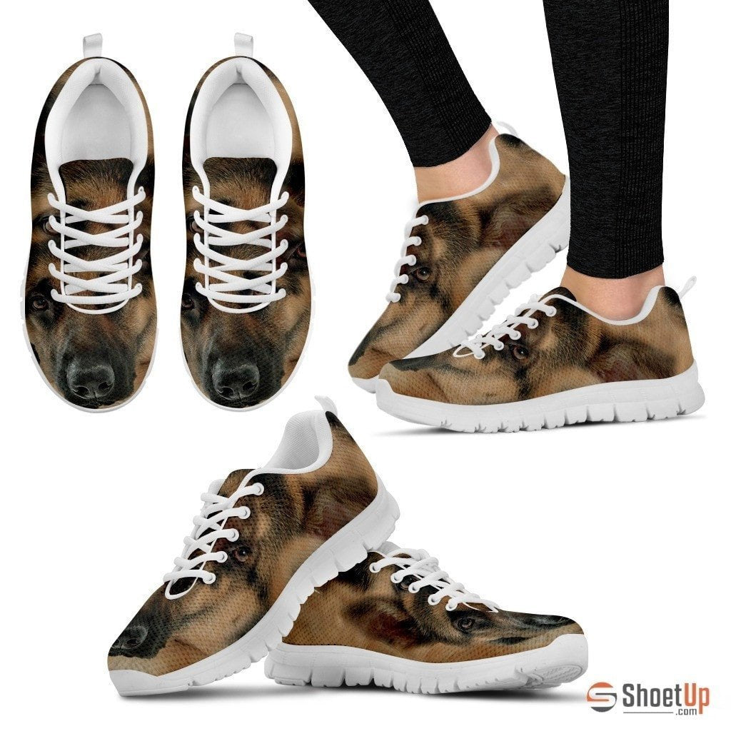 Amazing German Shepherd Print (Black/White) Running Shoes For Women-Free Shipping - Deruj.com