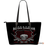 Death Before Dishonor- Large Leather Tote Bag- Free Shipping - Deruj.com