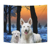 Lovely White Shepherd Dog Print Tapestry-Free Shipping - Deruj.com