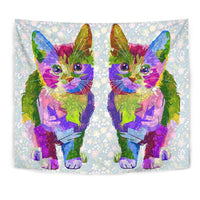 Amazing Cat Color Art Print Tapestry-Free Shipping - Deruj.com