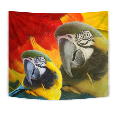 Blue and Yellow Macaw Print Tapestry-Free Shipping - Deruj.com