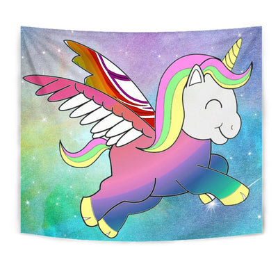 Cute Smiling Unicorn Print Tapestry-Free Shipping - Deruj.com