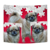 Tibetan Spaniel Print On Red Tapestry-Free Shipping - Deruj.com