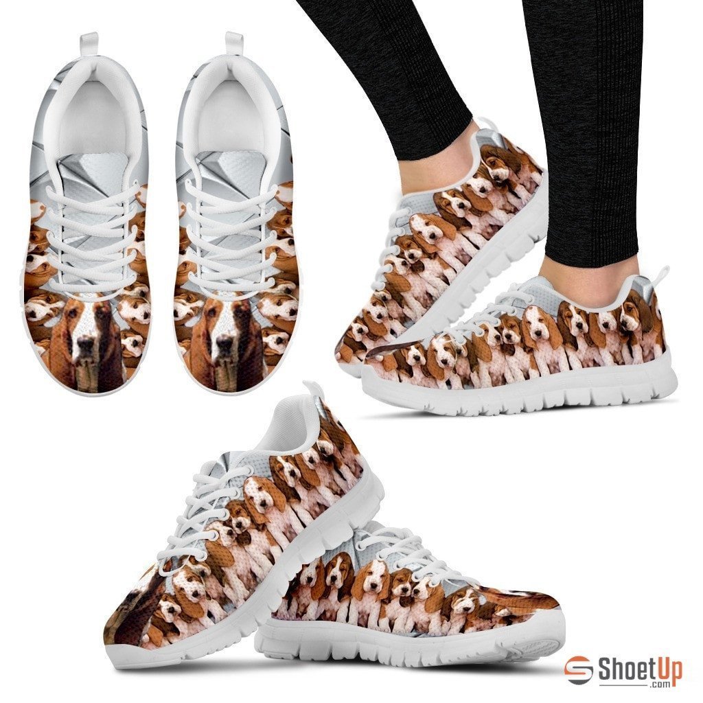 Basset Hound With Puppies Dog Running Shoes For Women-Free Shipping - Deruj.com