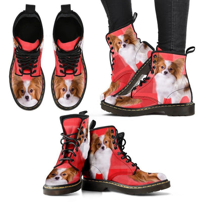 Papillon Dog Print Boots For Women-Express Shipping - Deruj.com