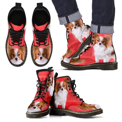 Papillon Dog Print Boots For Men-Express Shipping - Deruj.com