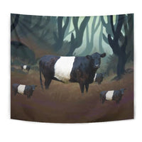 Belted Galloway Cattle (Cow) Print Tapestry-Free Shipping - Deruj.com