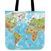 Valentine's Day Special World Map Tote Bags- Free Shipping - Deruj.com