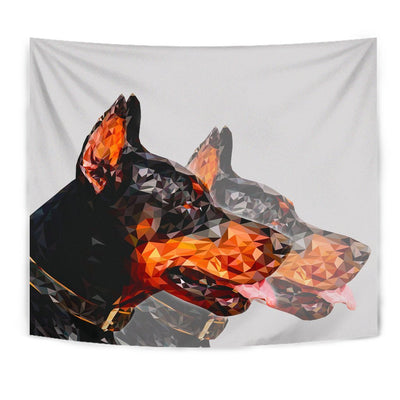 Doberman Pinscher Dog Vector Art Print Tapestry-Free Shipping - Deruj.com