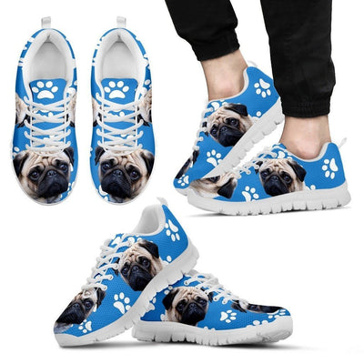 Paws Print Pug Dog (Black/White) Running Shoes For Men -Express Delivery - Deruj.com