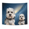 Dandie Dinmont Terrier On Blue Print Tapestry-Free Shipping - Deruj.com