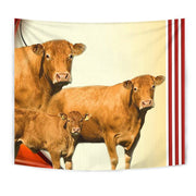 Limousin Cattle (Cow) Print Tapestry-Free Shipping - Deruj.com