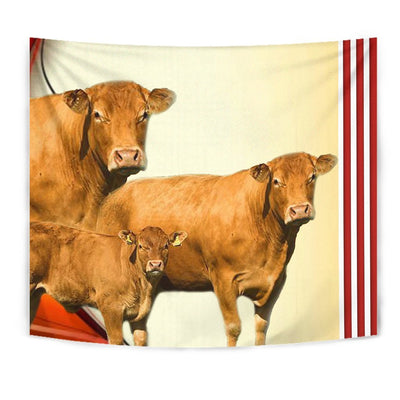 Limousin Cattle (Cow) Print Tapestry-Free Shipping - Deruj.com