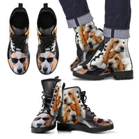 Basset Hound With Glasses Print Boots For Men- Free Shipping - Deruj.com