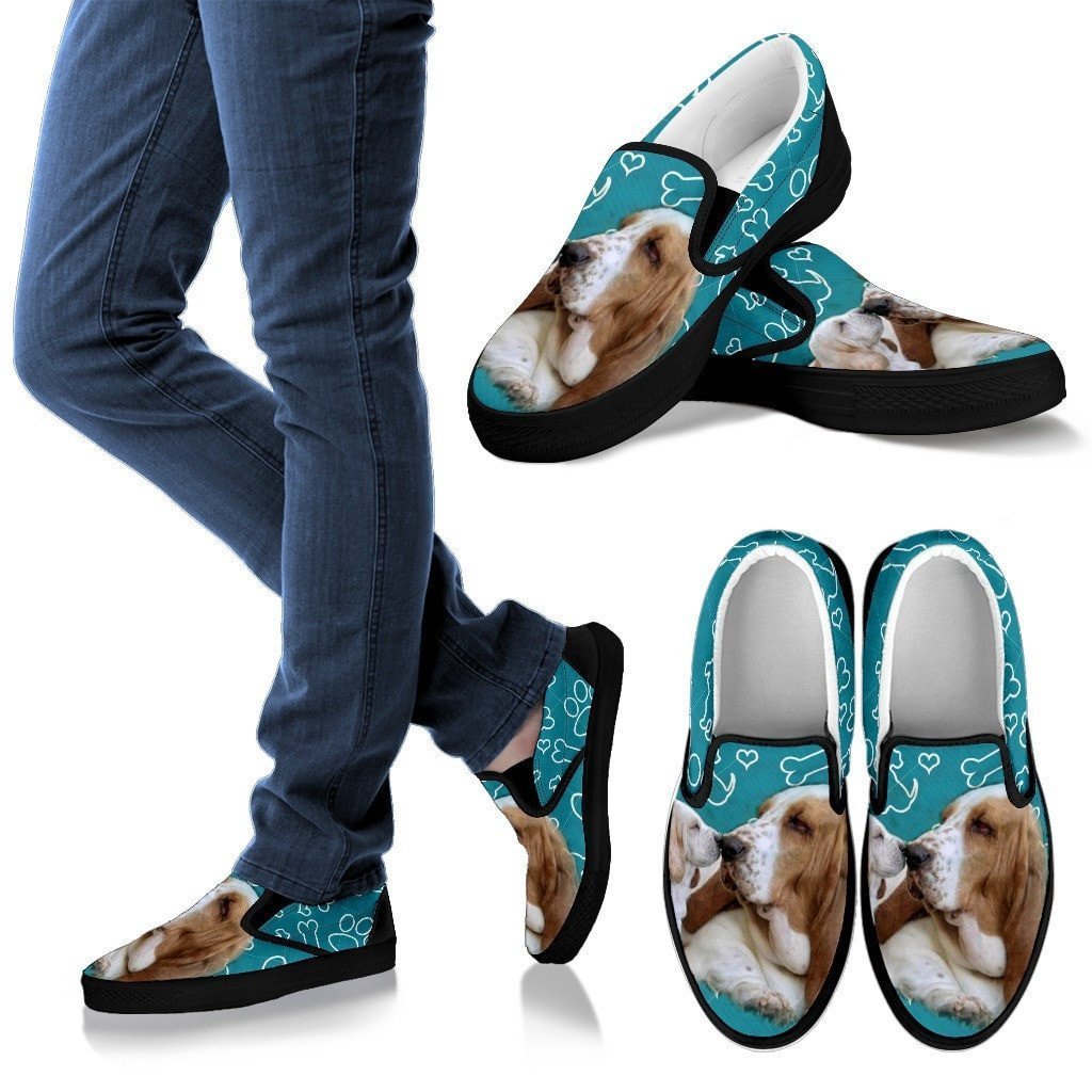 Lemon Basset Hound-Dog Slip Ons Shoes For Women-Free Shipping - Deruj.com