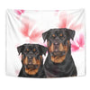 Rottweiler On Soft Pink Print Tapestry-Free Shipping - Deruj.com