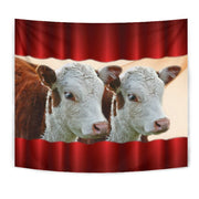 Cute Hereford cattle (cow) Print Tapestry-Free Shipping - Deruj.com