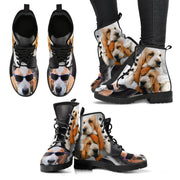 Basset Hound With Glasses Print Boots For Women- Free Shipping - Deruj.com
