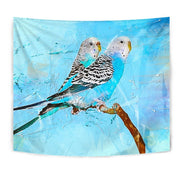 Blue Budgie Parrot Art Print Tapestry-Free Shipping - Deruj.com