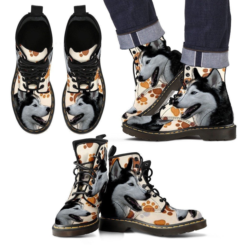 Siberian Husky Print Boots For Men-Express Shipping - Deruj.com