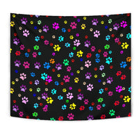 Colorful Paws Print Tapestry-Free Shipping - Deruj.com