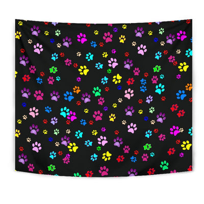 Colorful Paws Print Tapestry-Free Shipping - Deruj.com