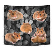 Djungarian Hamster On Black Print Tapestry-Free Shipping - Deruj.com