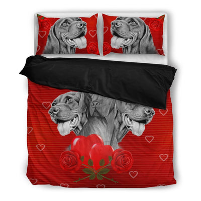 Valentine's Day Special-Vizsla On Red Bedding Set-Free Shipping - Deruj.com