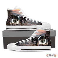 Boston Terrier Dog Print High Top Canvas Shoes For Women- Free Shipping - Deruj.com