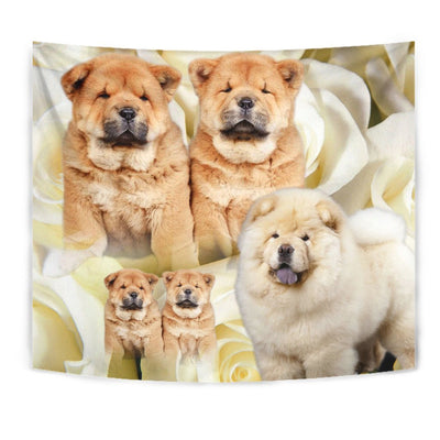 Chow Chow On Yellow Print Tapestry-Free Shipping - Deruj.com