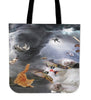 Screaming Cats 3D Printed-Tote Bag-Free Shipping - Deruj.com