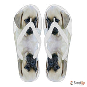Puggle Puppy Print Flip Flops For Men-Free Shipping Limited Edition - Deruj.com