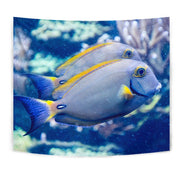 Grey And Yellow Tang Fish Print Tapestry-Free Shipping - Deruj.com