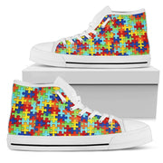 Autism Symbol High Top Canvas Shoes For Women- Free Shipping - Deruj.com