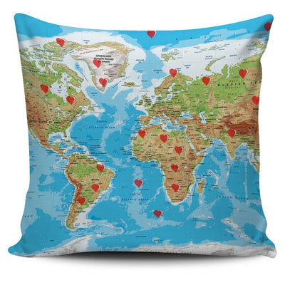 Valentine's Day Special World Map Print Pillow Cover - Free Shipping - Deruj.com