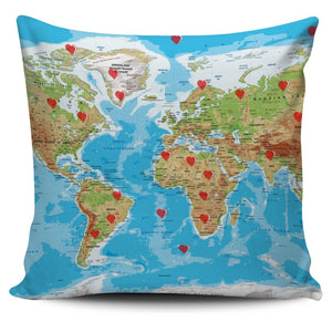 Valentine's Day Special World Map Print Pillow Cover - Free Shipping - Deruj.com