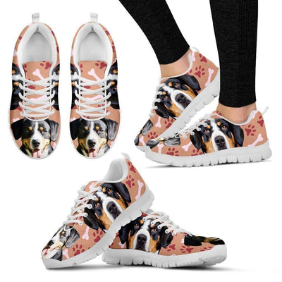 Entlebucher Mountain Dog Print Sneakers For Women(White/Black)- Express Shipping - Deruj.com