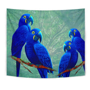 Hyacinth Macaw Parrot Print Tapestry-Free Shipping - Deruj.com