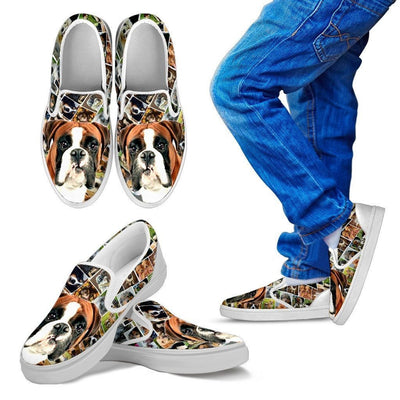 Amazing Boxer Dog Print Slip Ons For Kids-Express Shipping - Deruj.com