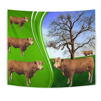 Gelbvieh Cattle (Cow) Print Tapestry-Free Shipping - Deruj.com