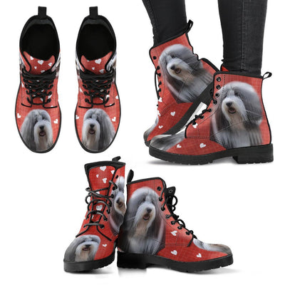 Valentine's Day Special-Bearded Collie Red Print Boots For Women-Free Shipping - Deruj.com