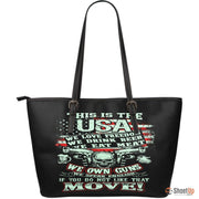 This Is The USA If You Do Not Like That Move-Large Leather Tote Bag-Free Shipping - Deruj.com