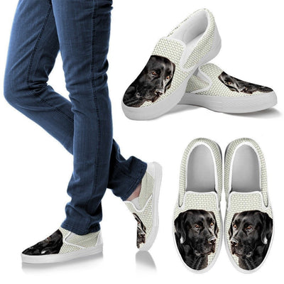 Black Labrador Print Slip Ons For Women-Express Shipping - Deruj.com